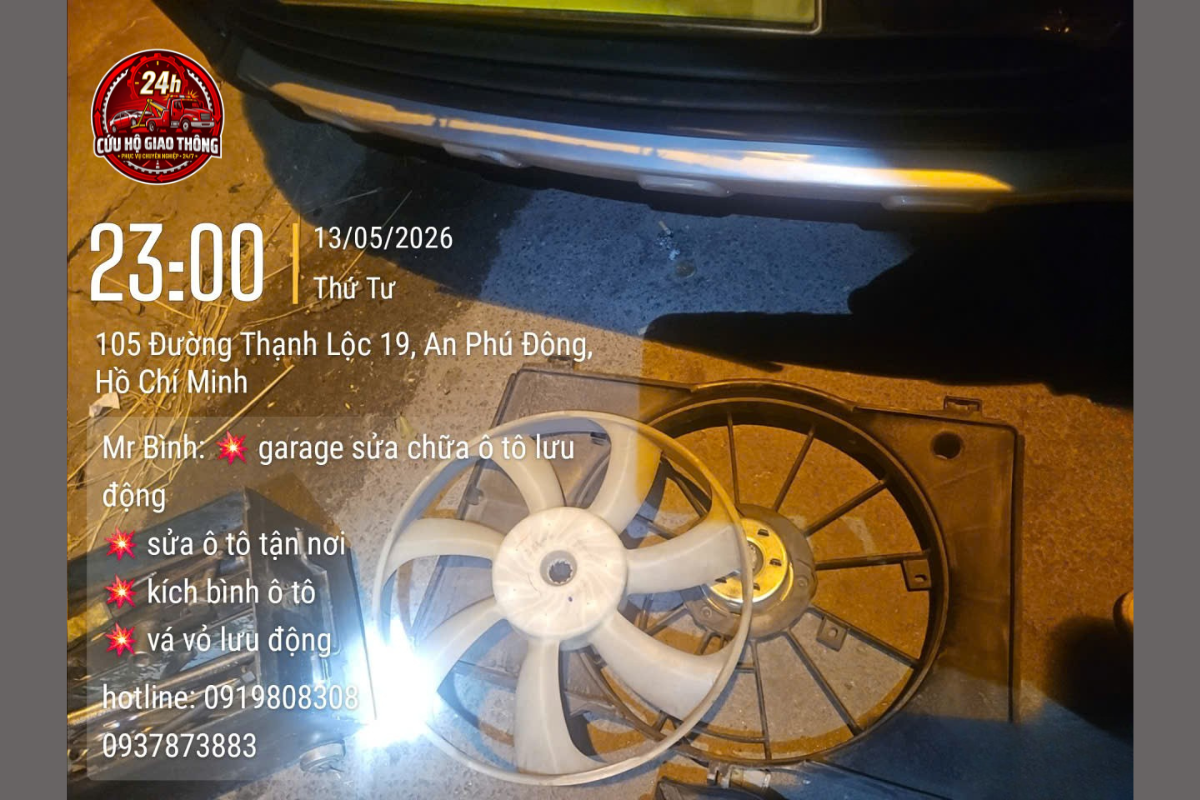 [24/7] Sửa Ô Tô Hư Moto Quạt Nhiệt Quận 12 Lưu Động